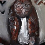 Hibou, Acrylique sur toile, Saïssi