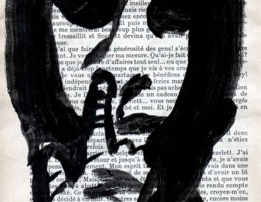 Nez, Acrylique sur page de livre, 1999
