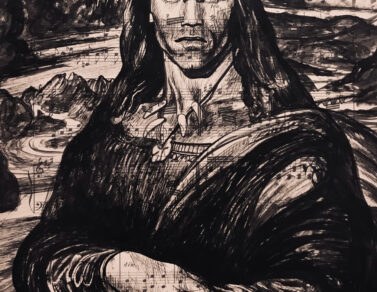 Conanlisa, encre de chine, 22x30cm, 2023