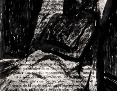 Hiver, encre, page imprimée, Saïssi