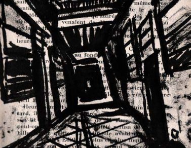 couloir, encre, papier imprimé, Saïssi