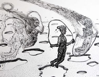 Les 4 saisons et le vide, encre de chine, A3, 2014