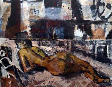 Nu aléatoire, technique mixte, 100x100cm, 1999
