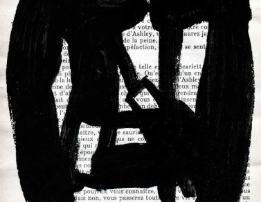 Le voyage, acrylique sur page de livre, 1999
