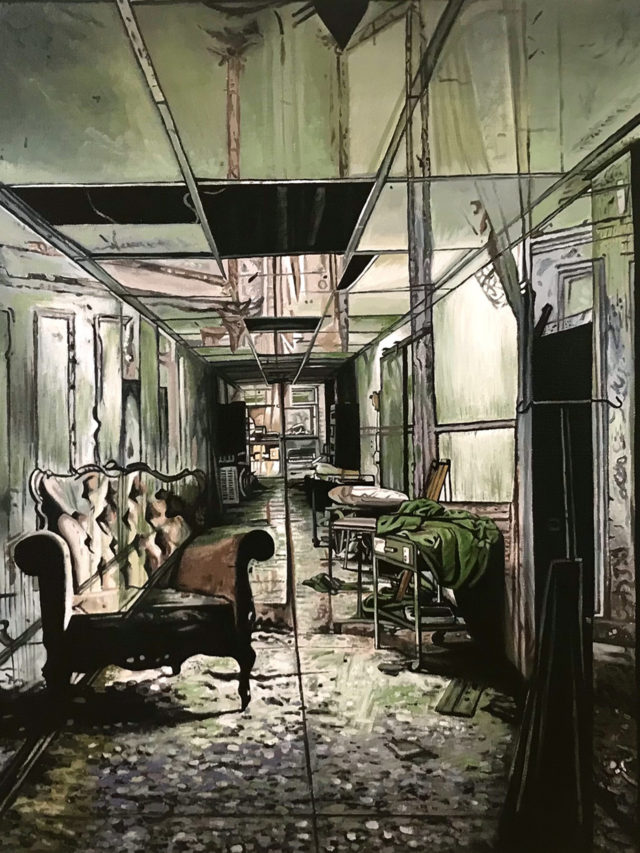 Réfractions, huile sur toile, 130x89cm, 2023