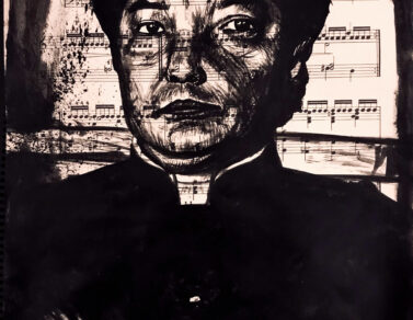 Wong Shun Leung, encre de chine sur partition, mai 2023
