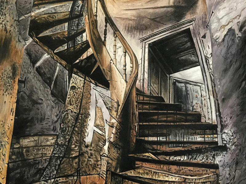 Stairway huile sur toile, 130 x 89 cm, 2021
