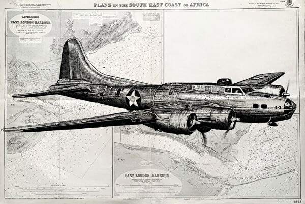 B17, encre de chine sur cartes marines