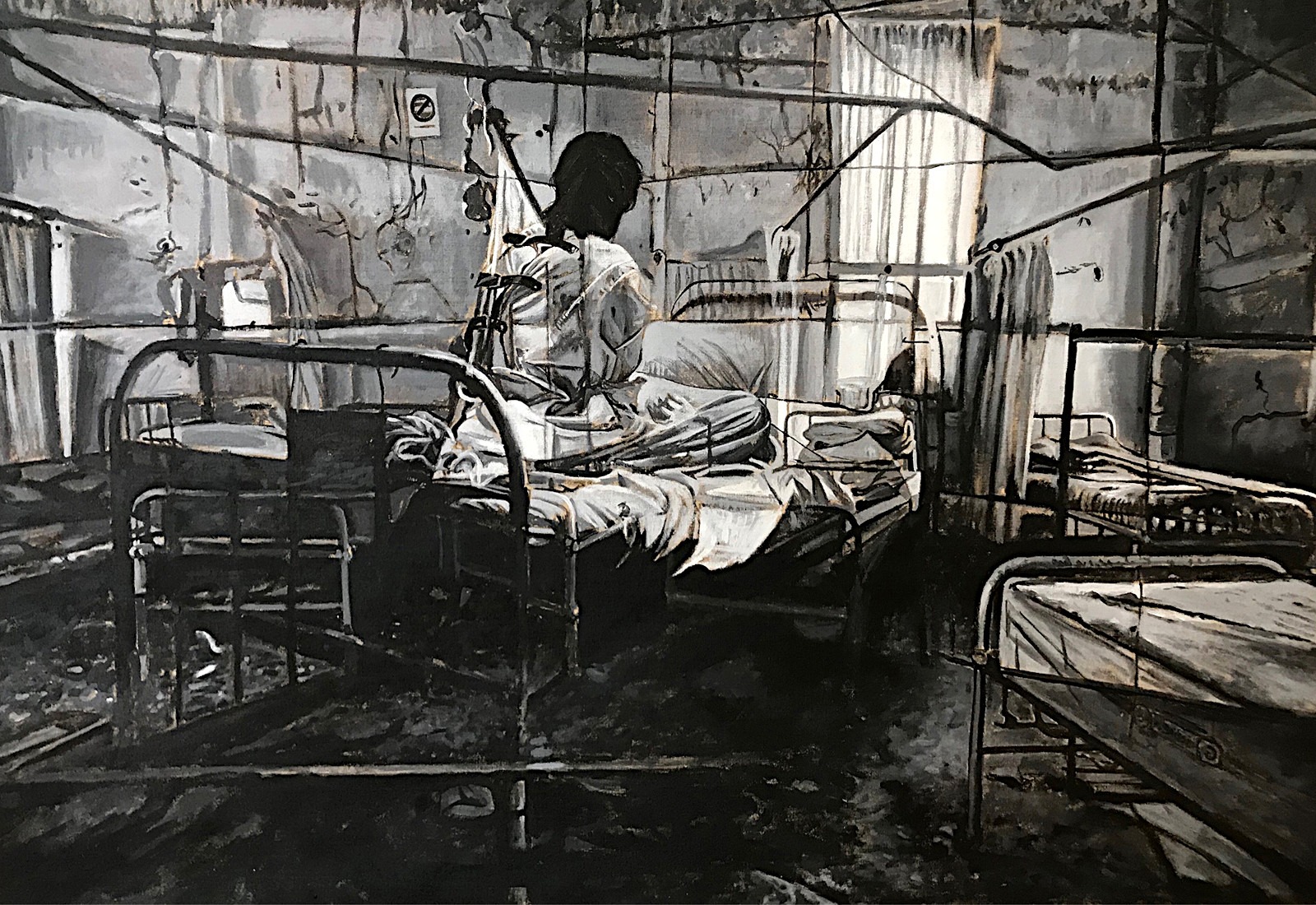 Contention, acrylique sur toile, 130x81, 2020
