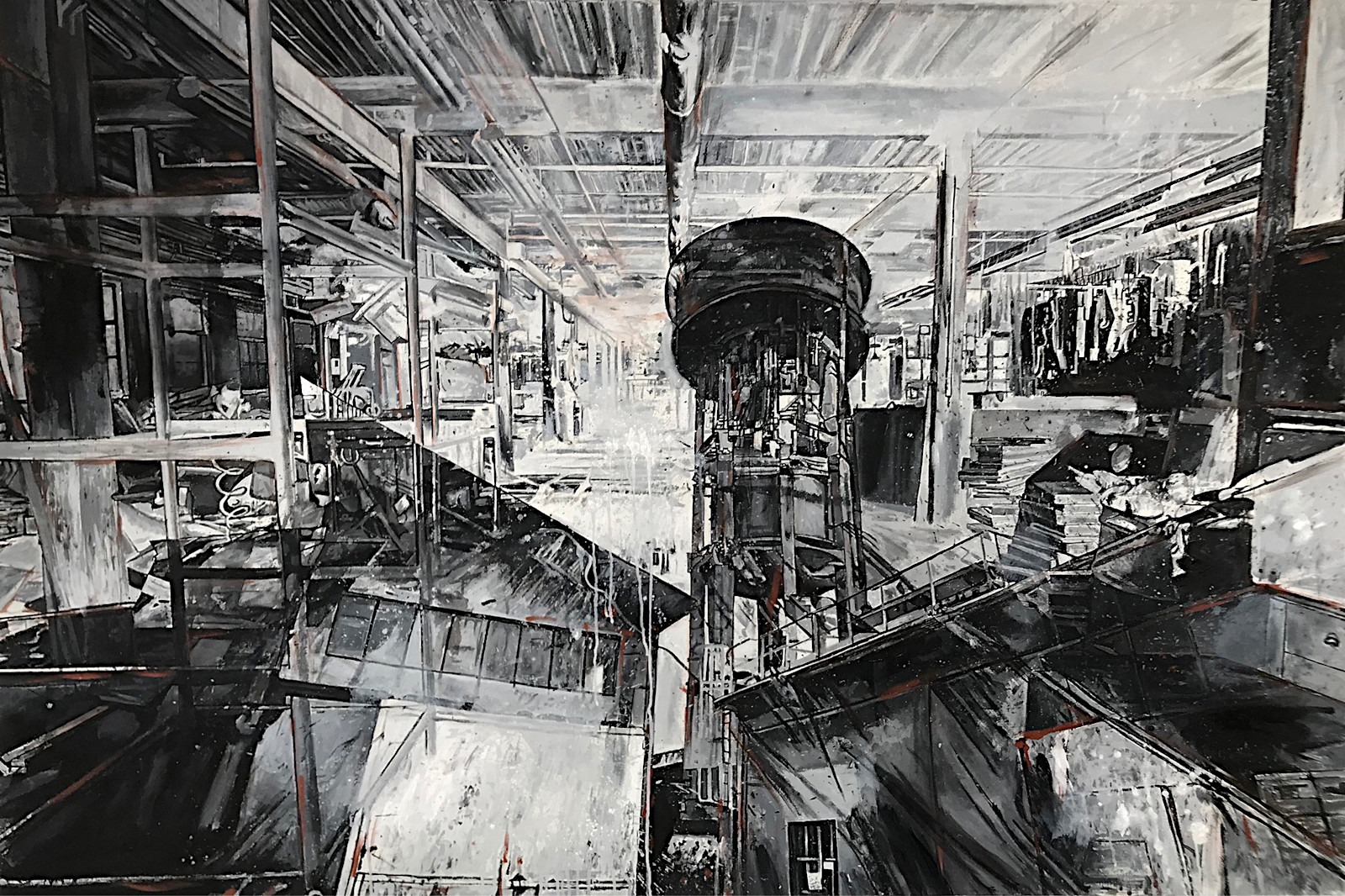 Factory, acrylique sur toile, 130x195cm, 2021