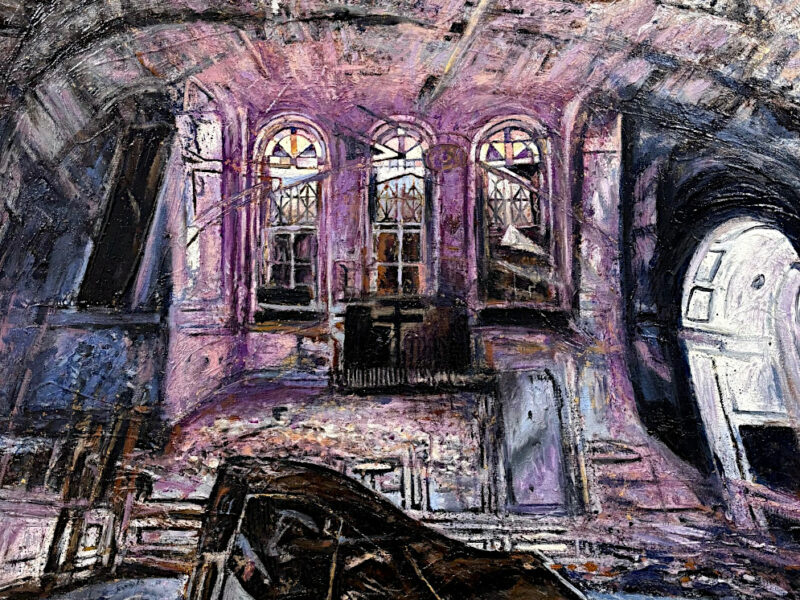 Miles from the light, huile et or sur toile