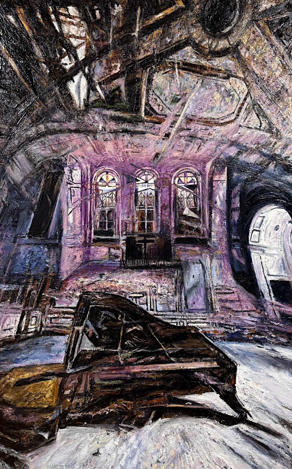 Miles from the light, huile et or sur toile