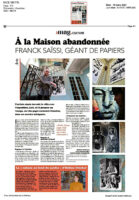 Article dans Nice Matin sur l'exposition Lost de Franck Saïssi à la Villa Caméline