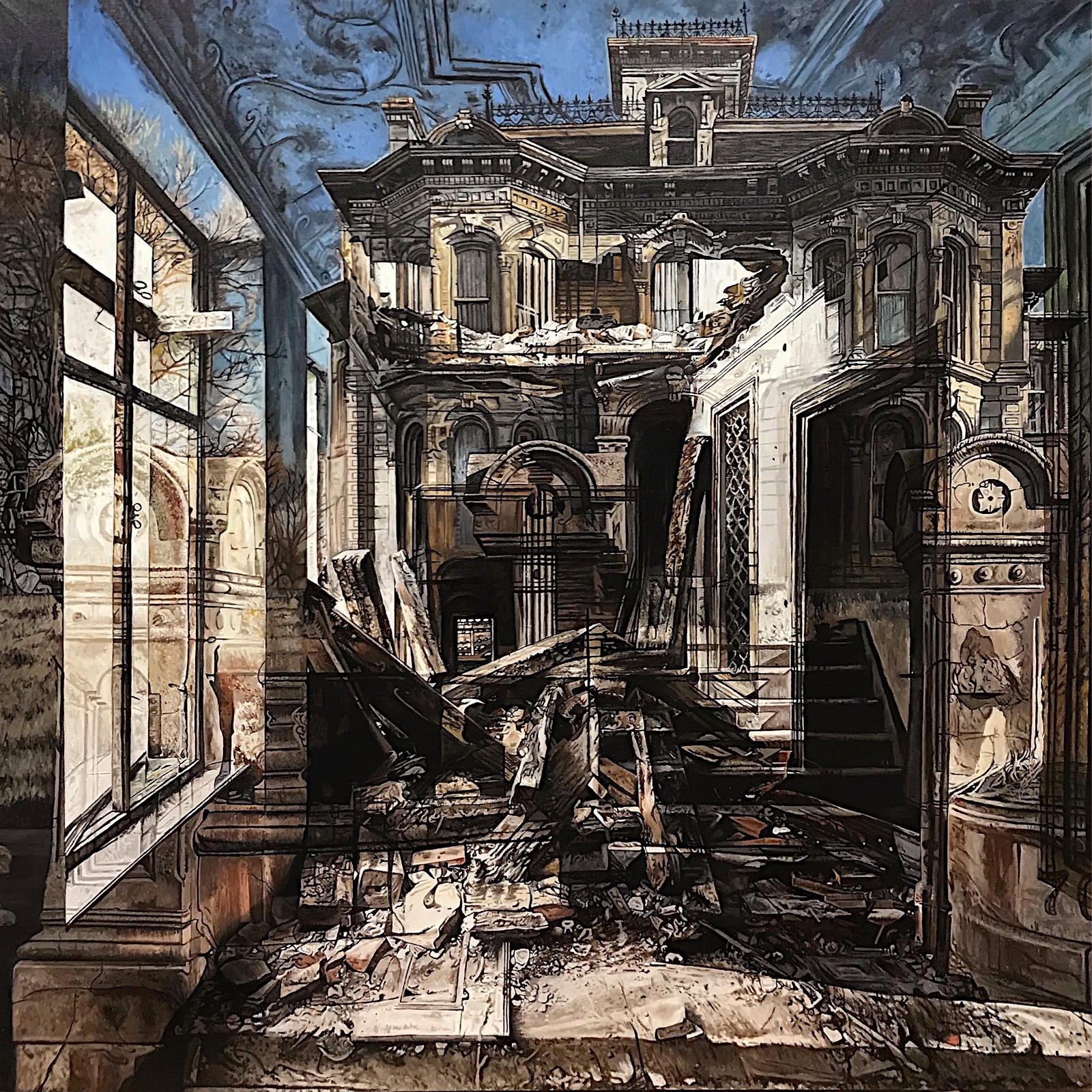 Rémanence, huile sur toile, 2mx2m, 2023