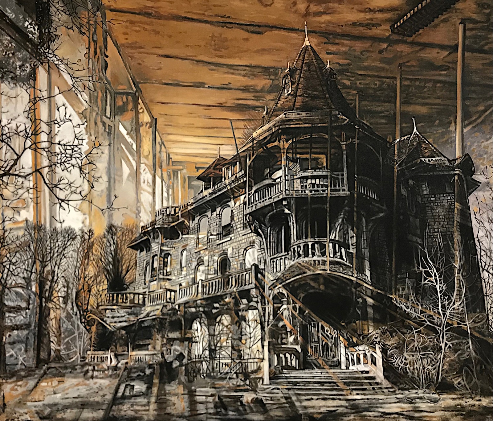Diffraction - peinture contemporaine de Franck Saïssi, huile sur toile