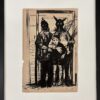 Enfance, cadre, encre de Chine sur page de livre, boutique de Franck Saïssi