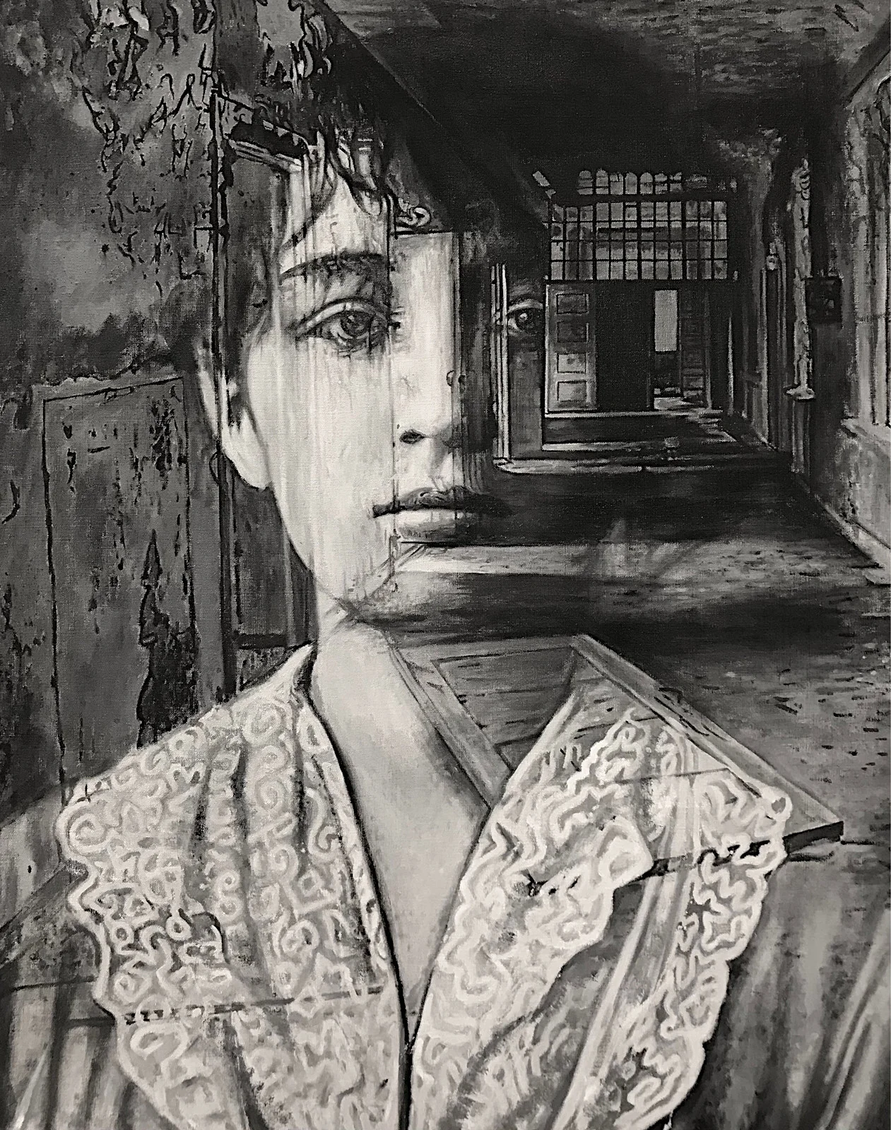 Camille Claudel - peinture contemporaine de Franck Saïssi, huile sur toile