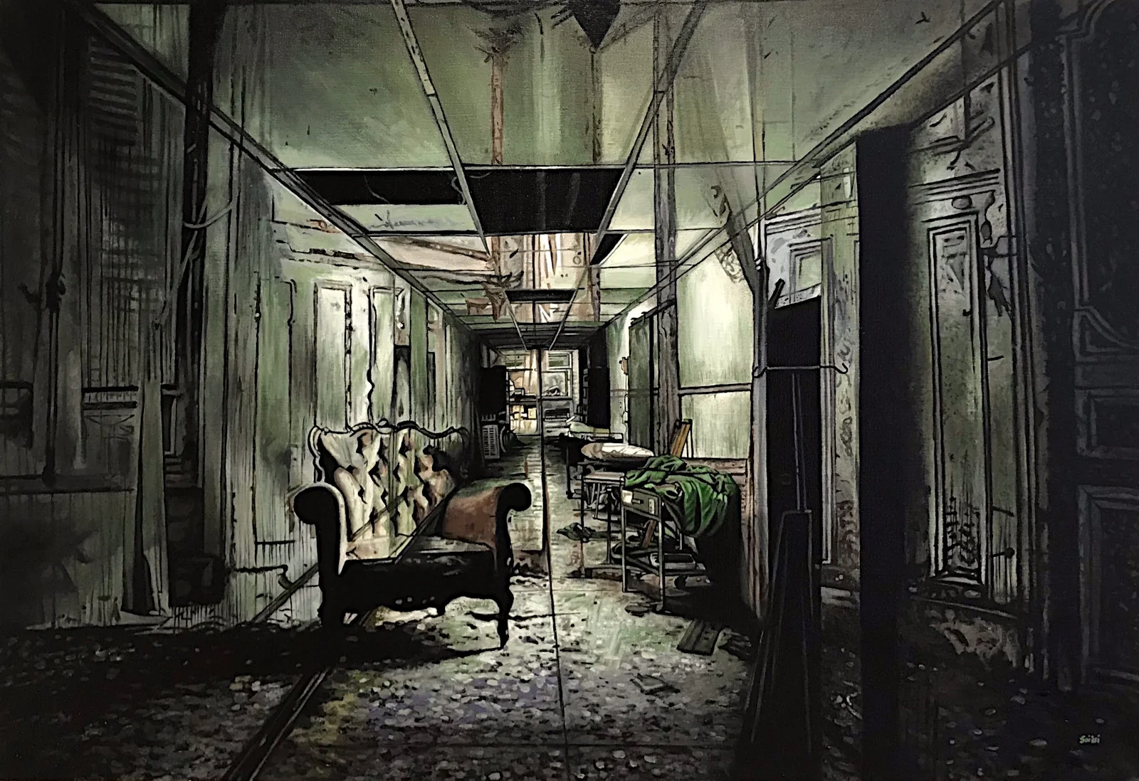 Réfractions - peinture contemporaine de Franck Saïssi, huile sur toile