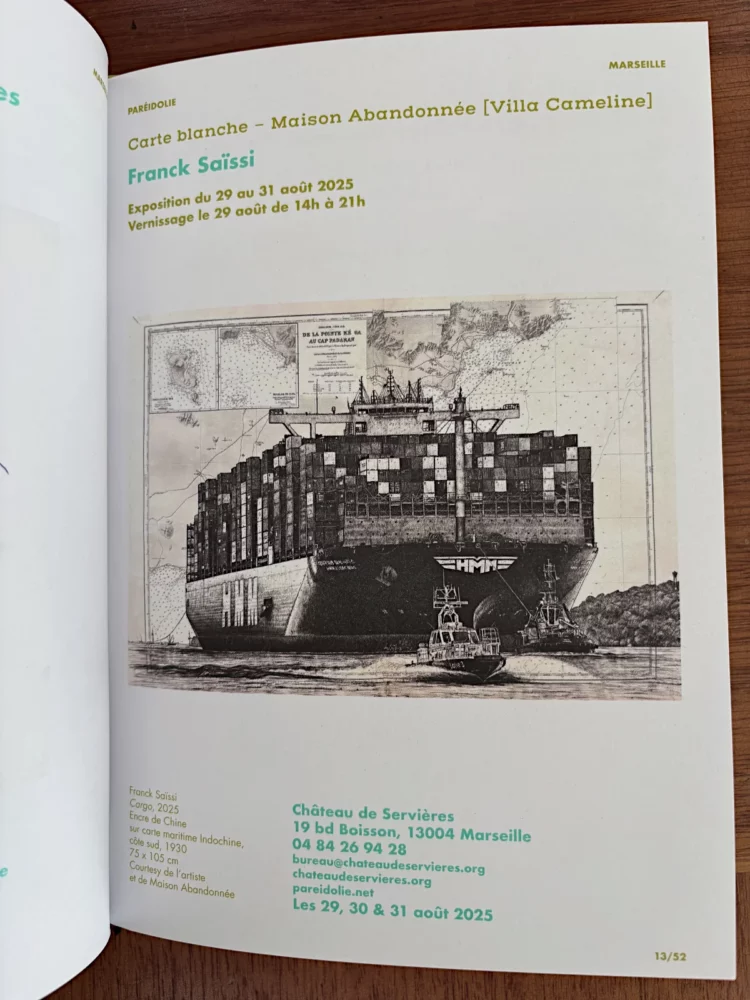 Livret de l'édition 2025 de Paréidolie, Marseille, dessin de Franck Saïssi