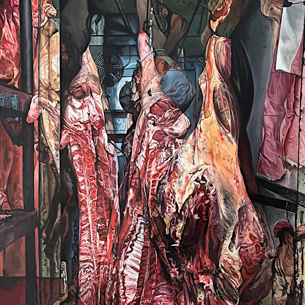 Détail de Carcasses IV, huile sur toile par Franck Saïssi