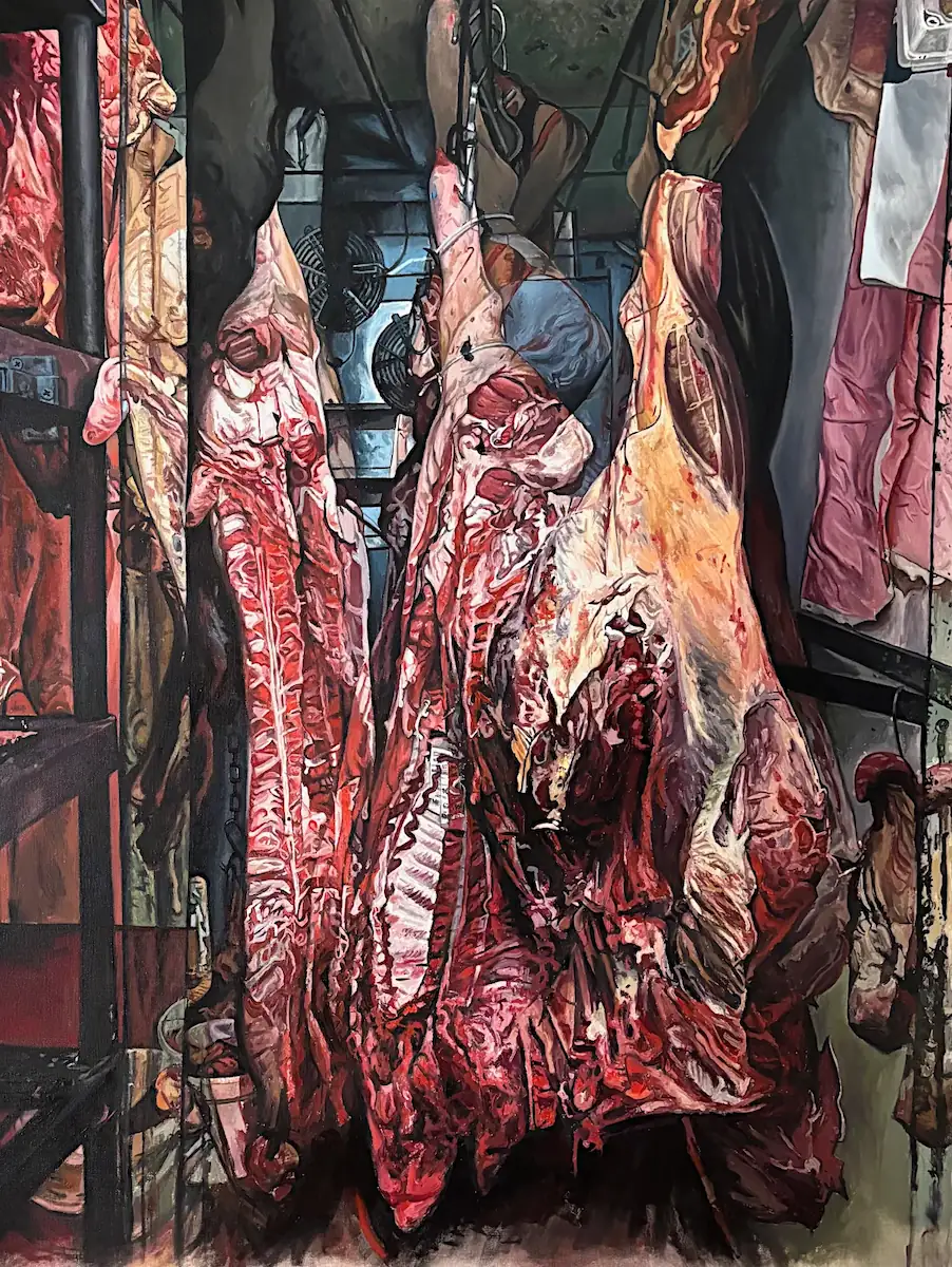 Carcasses IV, huile sur toile, par Saïssi Franck