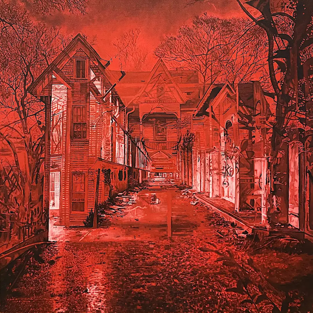 Bloody sunday - peinture contemporaine de Franck Saïssi, huile sur toile