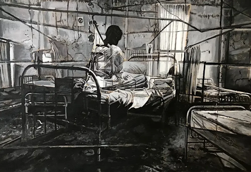 Contention - peinture contemporaine de Franck Saïssi, acrylique sur toile