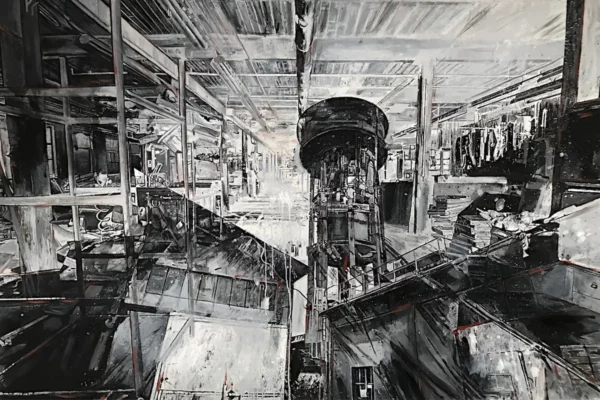 Factory - peinture contemporaine de Franck Saïssi, acrylique sur toile