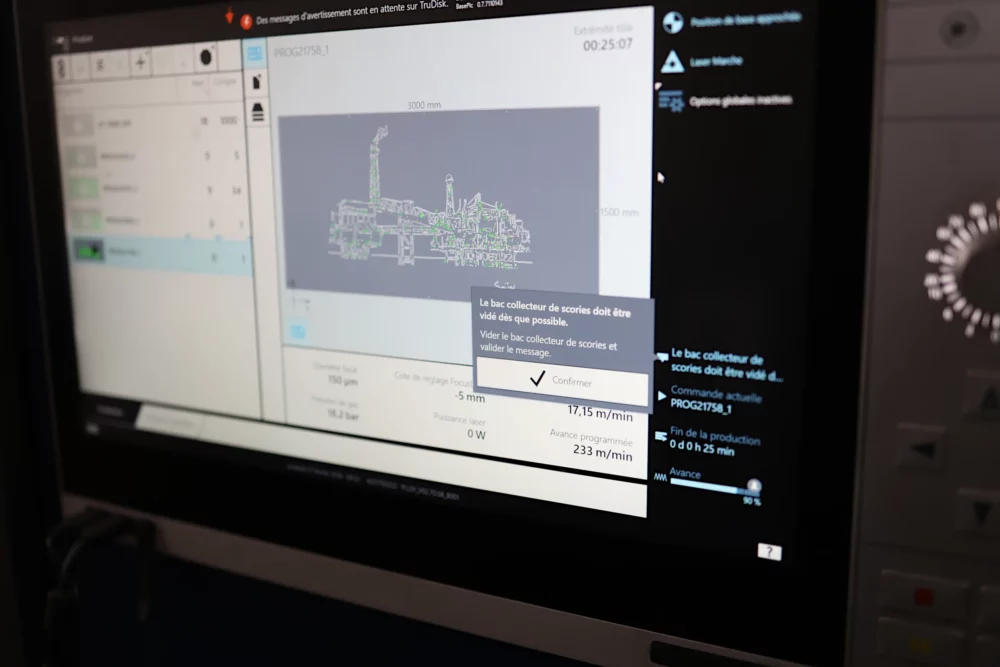 Ecran de machine à découpe laser, projet PROG21758_1