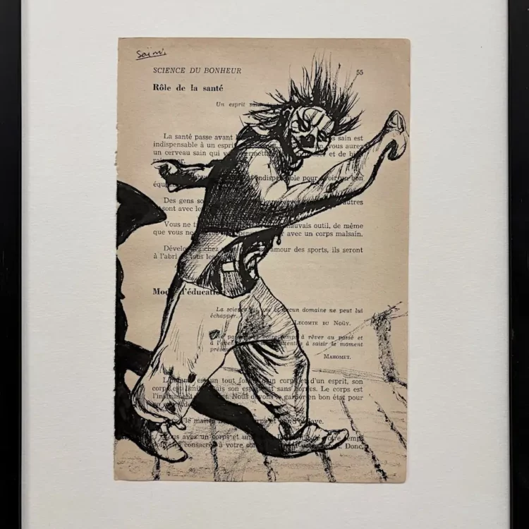 Esprit sain, encadré, encre de Chine, store de Franck Saïssi