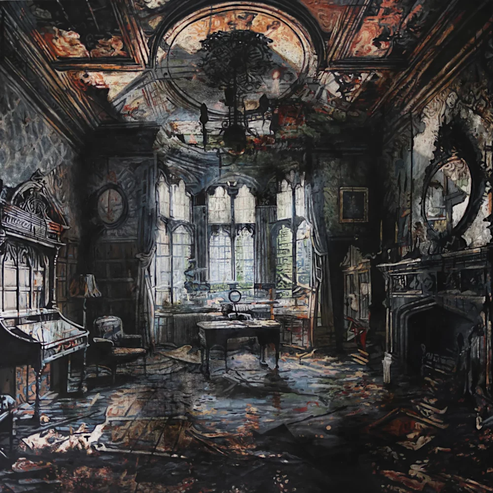 Persistence, peinture à l'huile sur toile, 150 x 150 cm, par Franck Saïssi