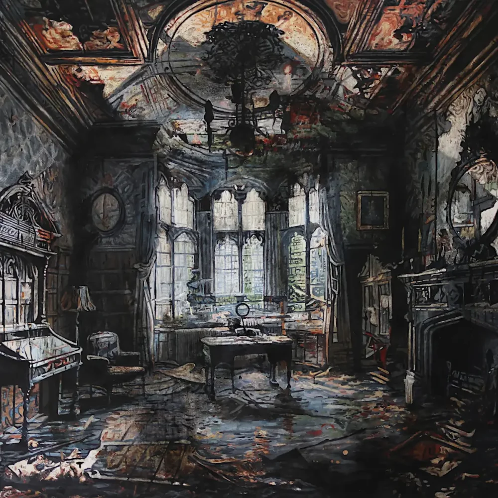 Persistence, peinture à l'huile sur toile, 150 x 150 cm, par Franck Saïssi